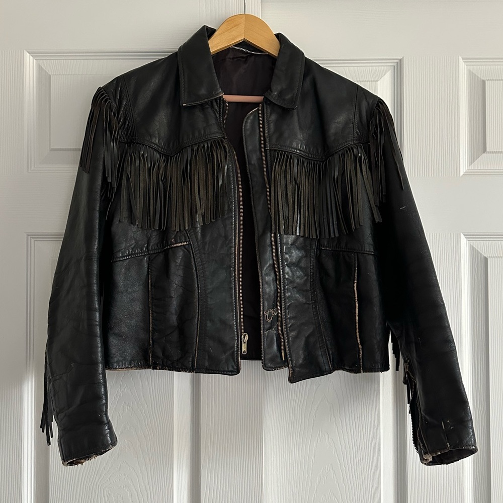 Vintage Leather Fringe Jacket
